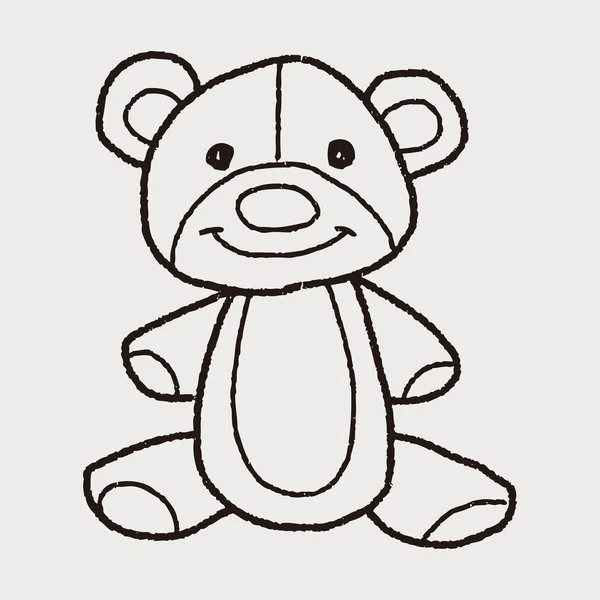 Doodle-Teddy — Stockvektor