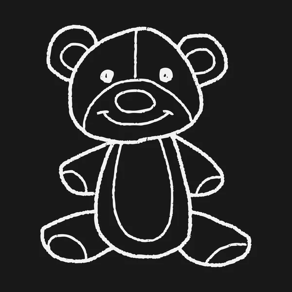 Doodle teddy — Stockvector