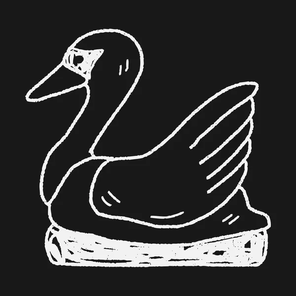 Swan båt doodle — Stock vektor