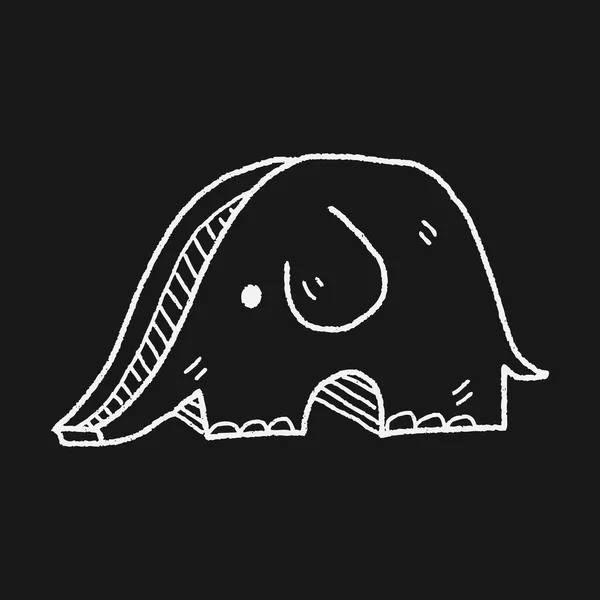 Doodle elefante SLIDE — Vetor de Stock