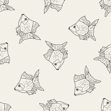 Japon balığı doodle Dikişsiz desen arka plan