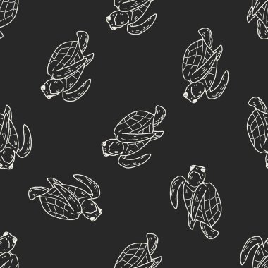 Kaplumbağa doodle Dikişsiz desen arka plan