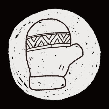 Kış eldiven çizim doodle