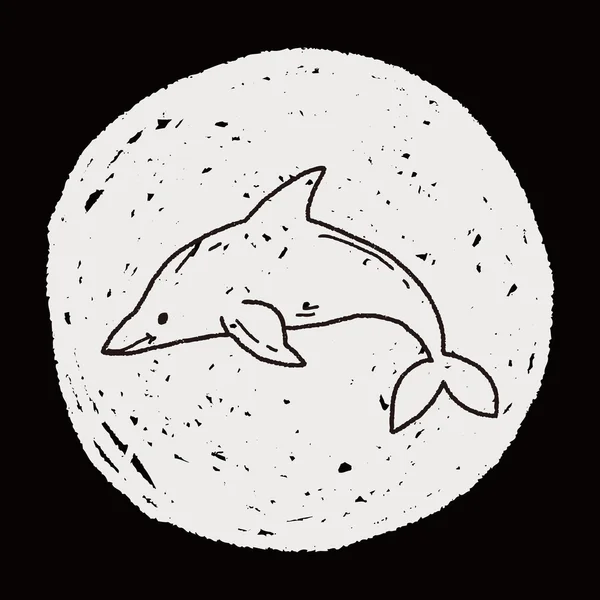 Dolphin doodle — Stock vektor