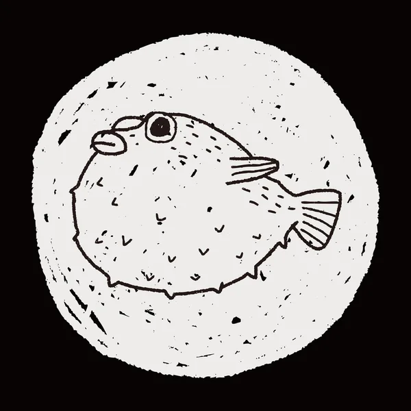 Doodle de puffer — Vetor de Stock