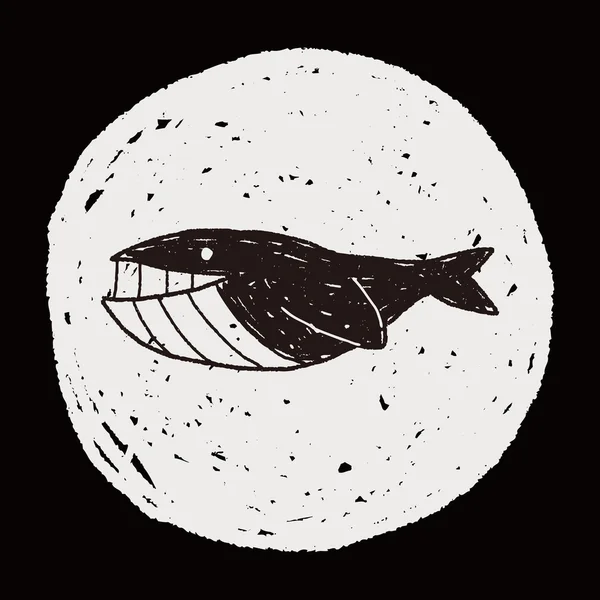 Whale doodle — Stock vektor