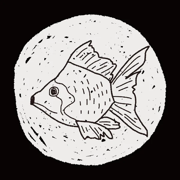 Poisson rouge gribouille — Image vectorielle