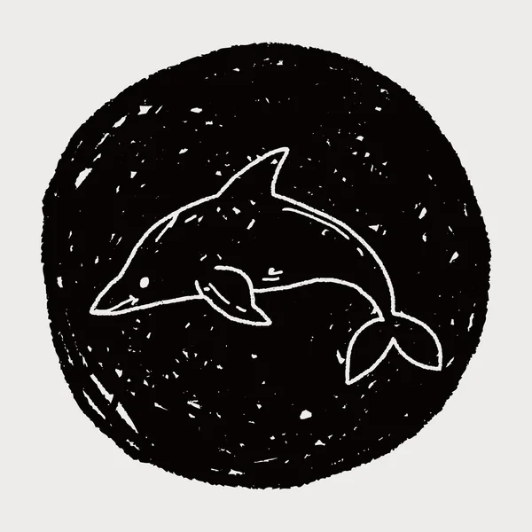 Delfin-Doodle — Stockvektor