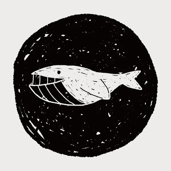 Walvis doodle — Stockvector