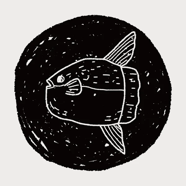Scarabocchio di pesce sole — Vettoriale Stock