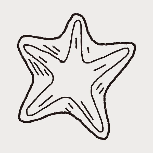 Deniz yıldızı doodle — Stok Vektör