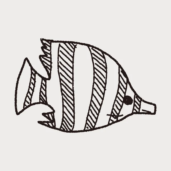 Doodle τροπικά ψάρια — Διανυσματικό Αρχείο