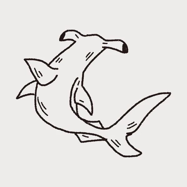 Doodle requin-marteau — Image vectorielle