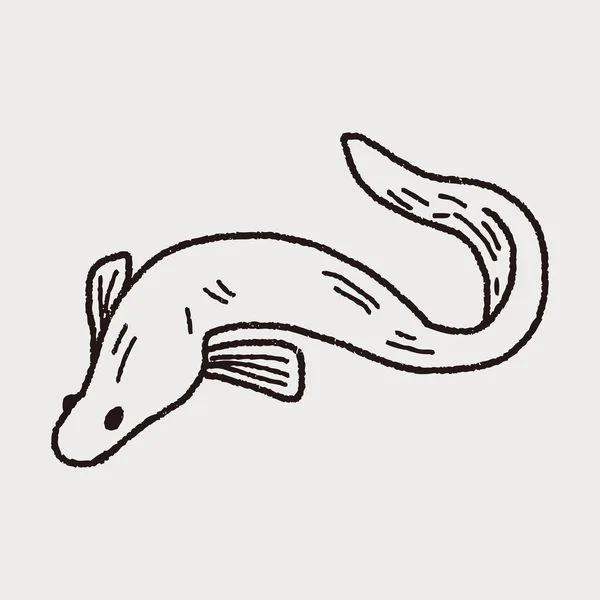 Anguille gribouille — Image vectorielle