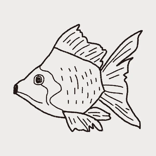 Goldfish doodle — Stock Vector