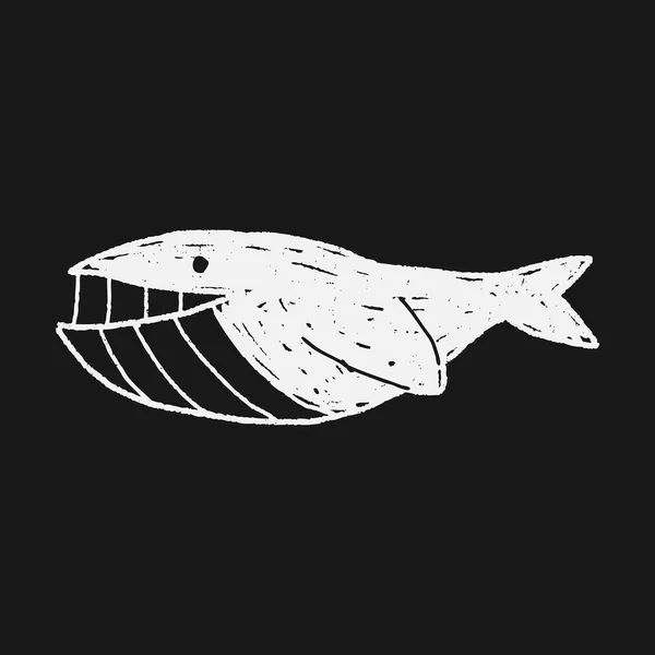 鲸鱼的涂鸦 — 图库矢量图片