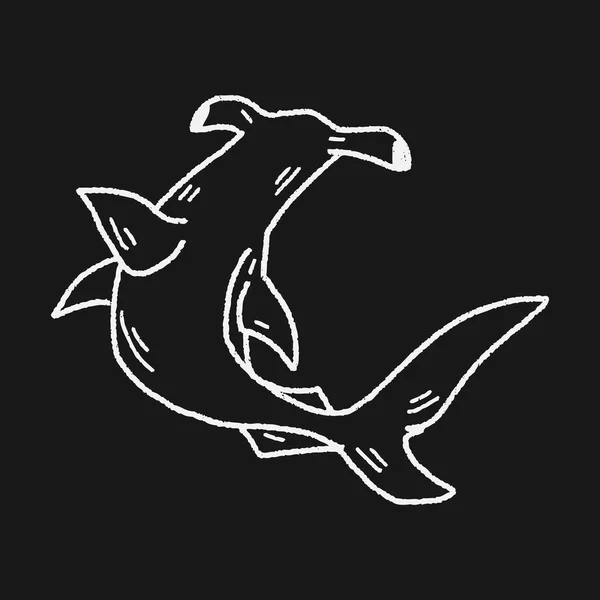 Hammerhead shark doodle — Stock Vector