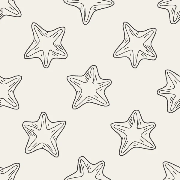 Starfish doodle naadloze patroon achtergrond — Stockvector