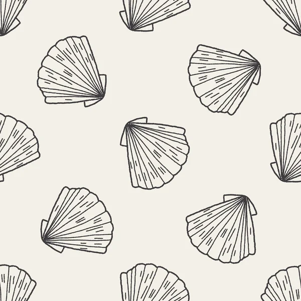 Coquille doodle fond de motif sans couture — Image vectorielle