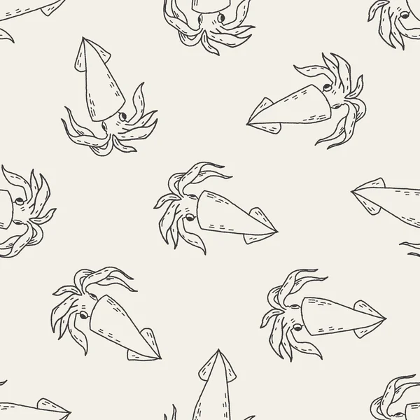 Blæksprutte doodle sømløse mønster baggrund – Stock-vektor