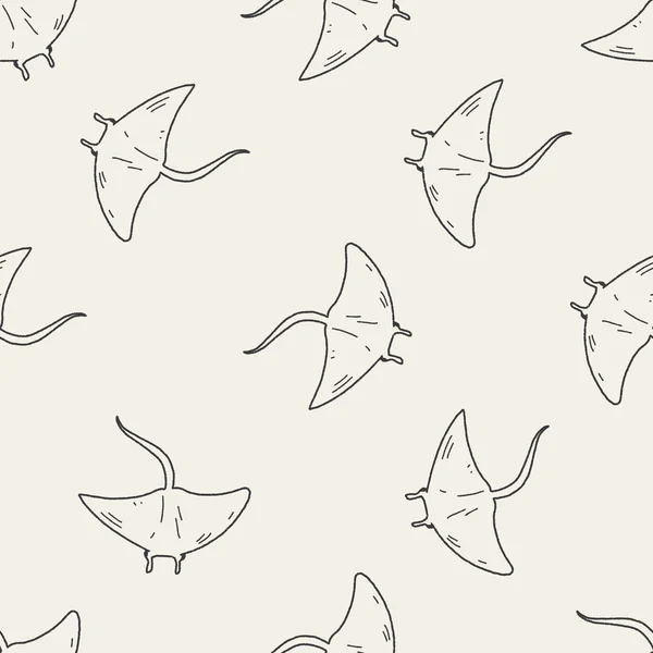 Stingray doodle sem costura fundo padrão — Vetor de Stock