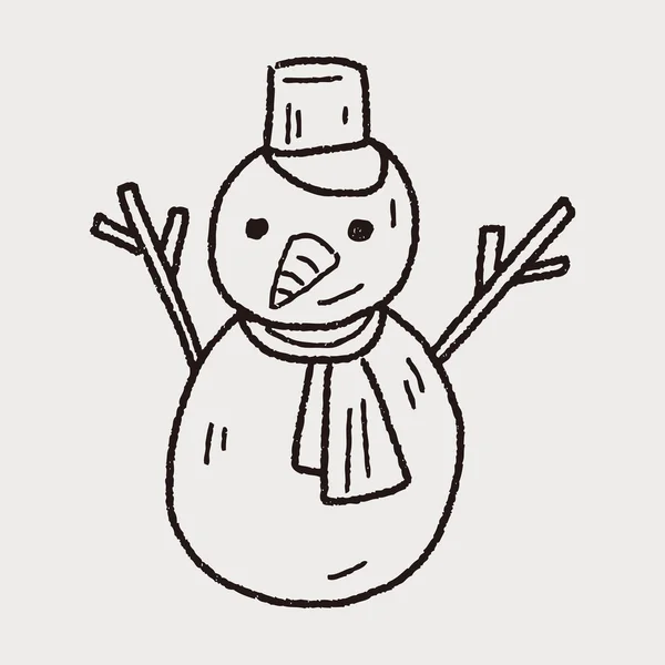 Desenho doodle boneco de neve —  Vetores de Stock