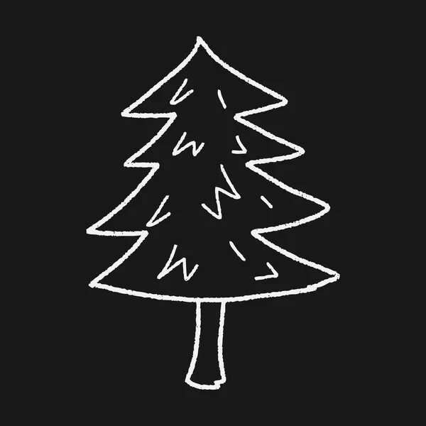 Kerstboom doodle tekening — Stockvector