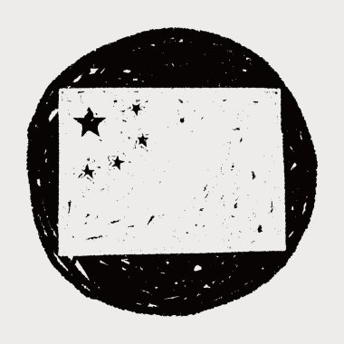 Çin bayrağı doodle