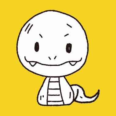 Çince Zodyak yılan doodle çizim