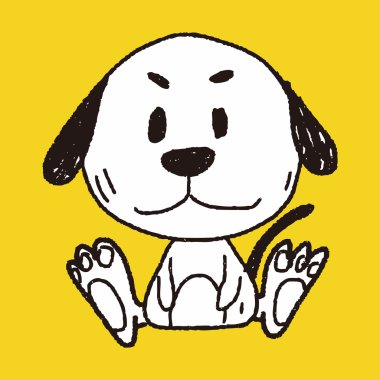 Çince Zodyak köpek doodle çizim