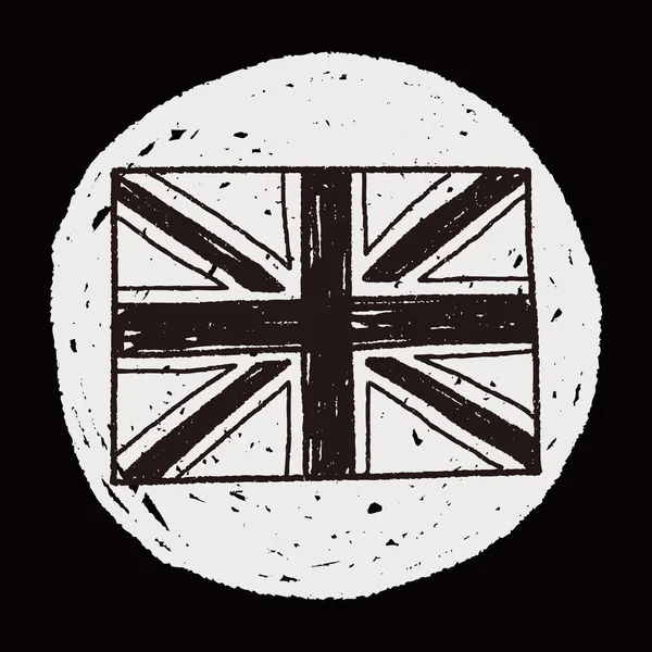 UK flagg doodle — Stock vektor