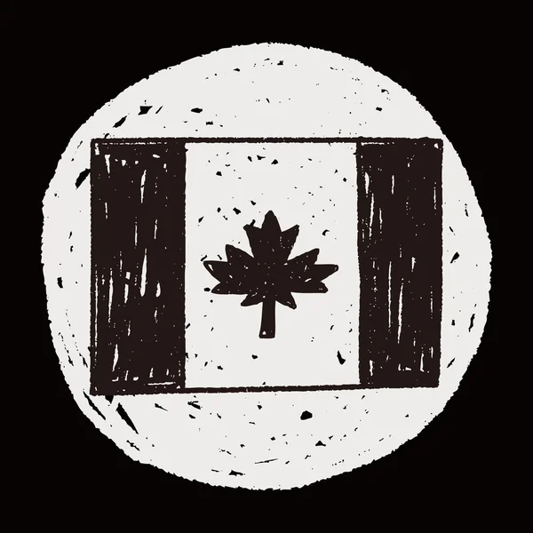 Kanada bayrağı doodle — Stok Vektör