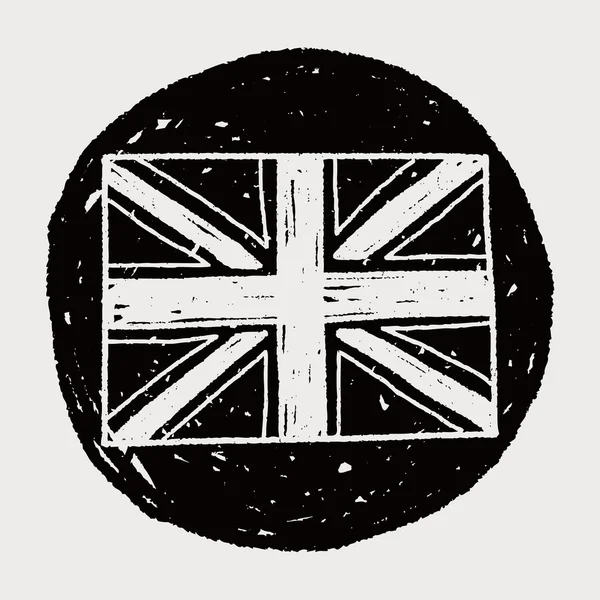 Каракули с флагом Великобритании — стоковый вектор
