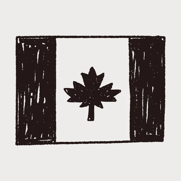 Canada vlag doodle — Stockvector