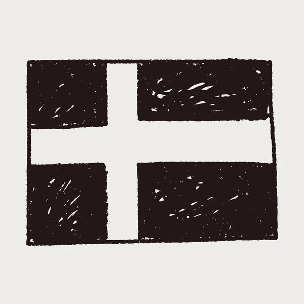 İsveç bayrağı doodle — Stok Vektör