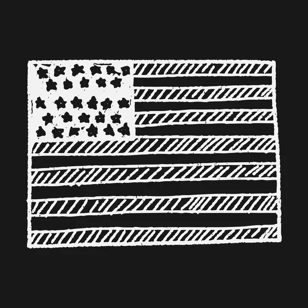 USA flag doodle — Stock Vector