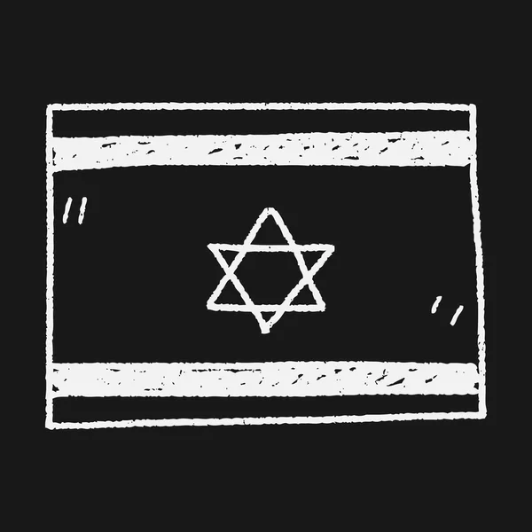 以色列国旗涂鸦 — 图库矢量图片