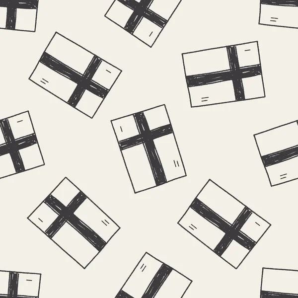 Finnland Flagge Doodle nahtlose Muster Hintergrund — Stockvektor