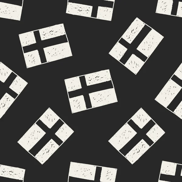 Drapeau suédois doodle fond de motif sans couture — Image vectorielle