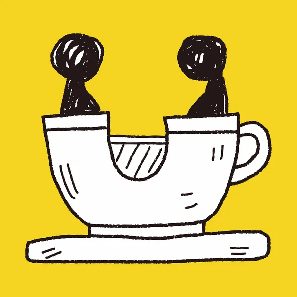 咖啡杯发挥公园涂鸦 — 图库矢量图片