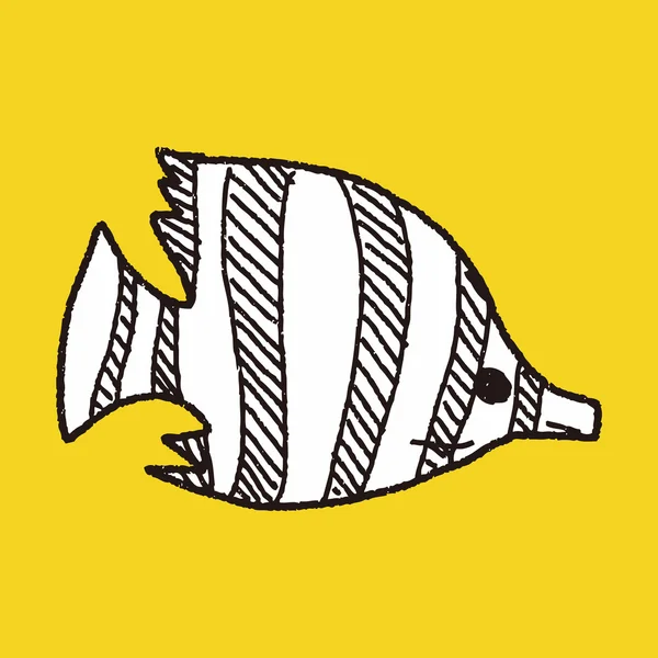 Tropické ryby doodle — Stockový vektor