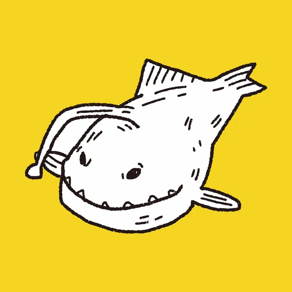 Lucerna ryb doodle — Stockový vektor