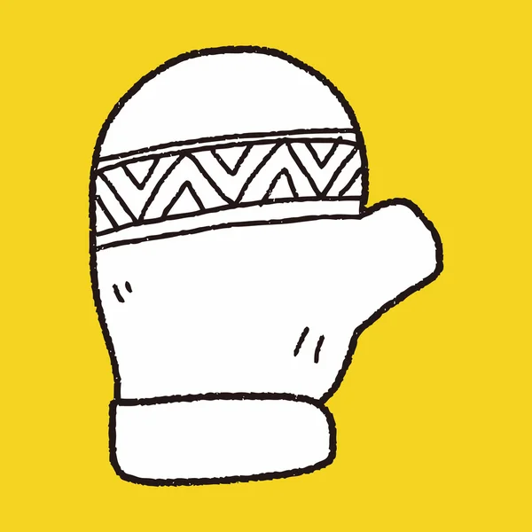 Kış eldiven çizim doodle — Stok Vektör