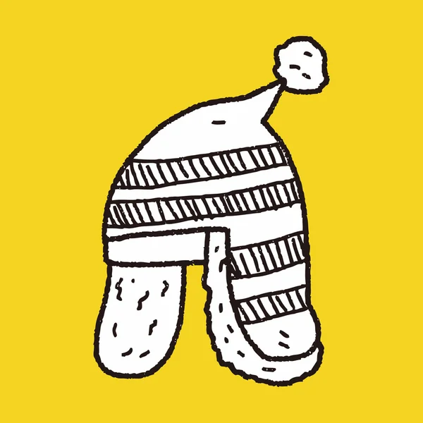 Kış şapka doodle — Stok Vektör
