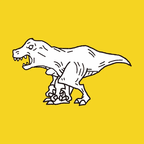 Tyrannosaurus dinosaurie doodle — Stock vektor