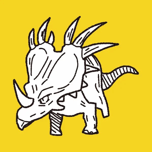 Triceratops dinosaurus doodle — Stockvector