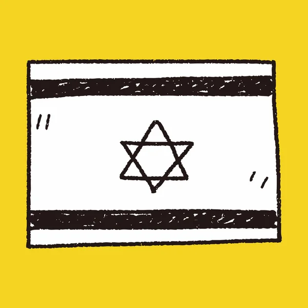 Izrael zászló doodle — Stock Vector