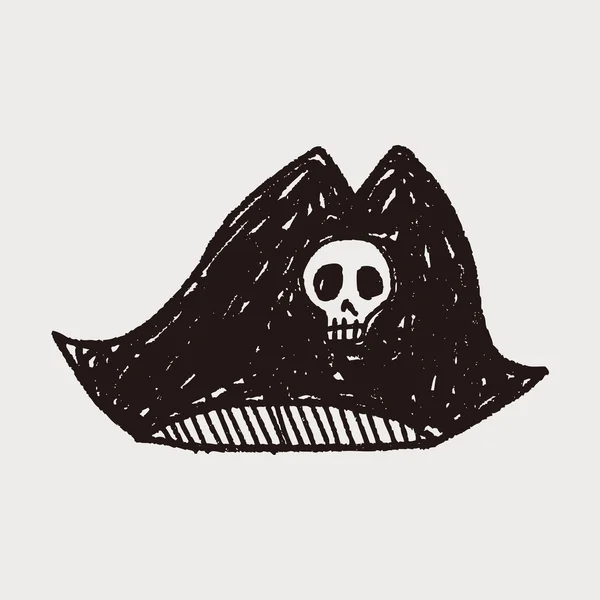 Cappello pirata doodle — Vettoriale Stock