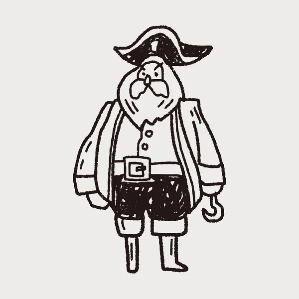 Capitaine pirate doodle — Image vectorielle