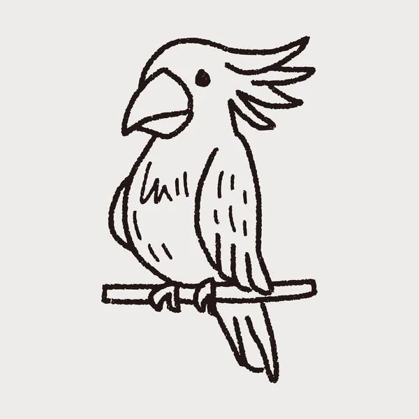 Parrot doodle — Stockvector